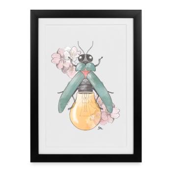 Poire | Floraison | Coléoptères - Affiche encadrée (27 × 37 cm) - noir - Devant