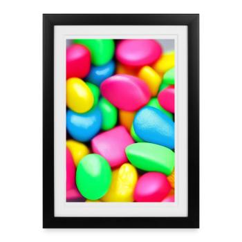 Bonbons colorés - Affiche encadrée (27 × 37 cm) - noir - Devant