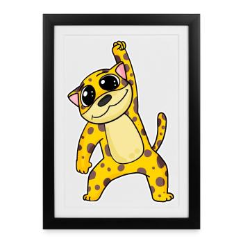 Jaguar Chat - Affiche encadrée (27 × 37 cm) - noir - Devant