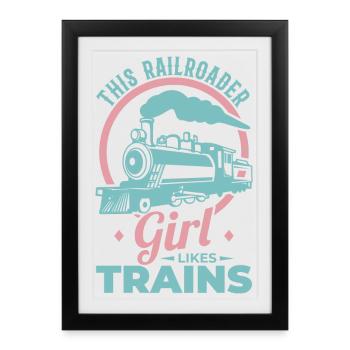Fille de chemin de fer - Affiche encadrée (27 × 37 cm) - noir - Devant
