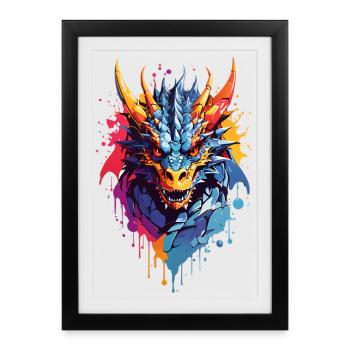 Cool Dragon - Affiche encadrée (27 × 37 cm) - noir - Devant