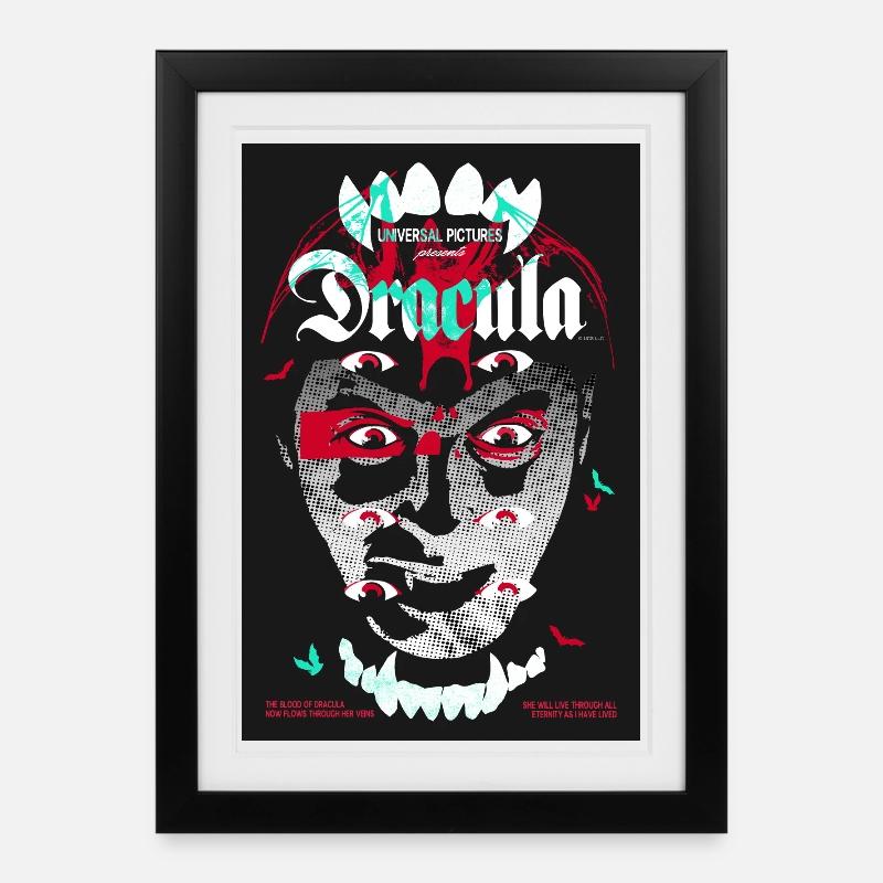 Universal Monsters Abstract Design Dracula - Framed poster (27 × 37 cm) - black