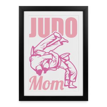 Mère de judo - Affiche encadrée (27 × 37 cm) - noir - Devant