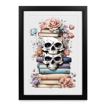 Stacks of books - Framed poster (27 × 37 cm) - black - Front