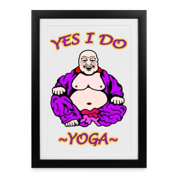 Humorous Yoga Illustration - Framed poster (27 × 37 cm) - black - Front