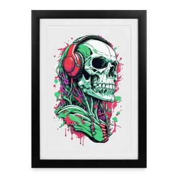 Skull Music - Framed poster (27 × 37 cm) - black - Front
