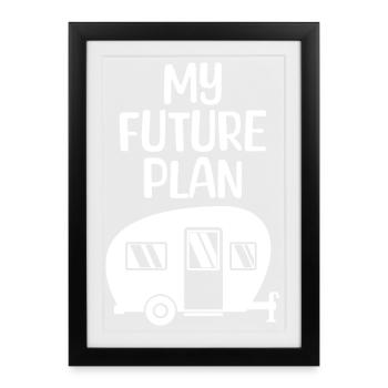 Motorhome Hiker Statement Camping Camper - Framed poster (27 × 37 cm) - black - Front