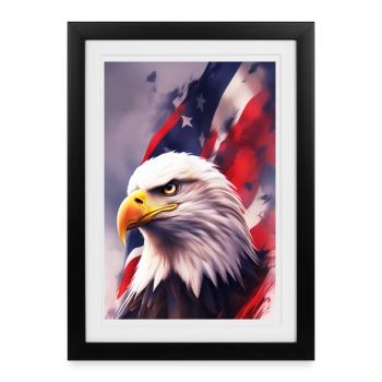 Bald Eagel - Patriotic - Framed poster (27 × 37 cm) - black - Front