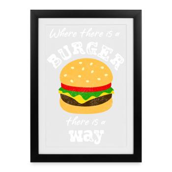 Hamburger à hamburger - Affiche encadrée (27 × 37 cm) - noir - Devant