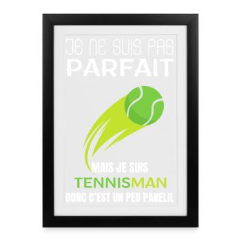 Tennisman Pas Parfait - Affiche encadrée (27 × 37 cm) - noir - Devant