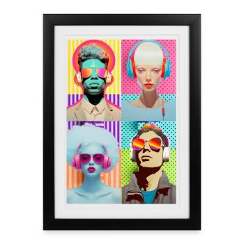Music Pop Art - Framed poster (27 × 37 cm) - black - Front