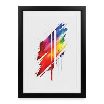 Subtle and Cool Dripping Pride Flag Rainbow Design - Framed poster (27 × 37 cm) - black - Front