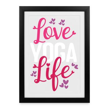 Aimer Yoga Vie - Affiche encadrée (27 × 37 cm) - noir - Devant