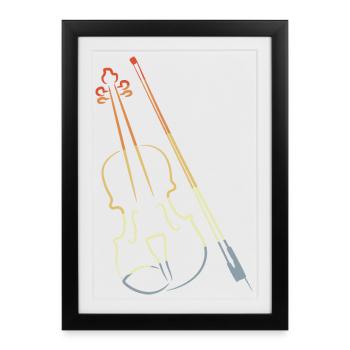 Violin and Bow - Framed poster (27 × 37 cm) - black - Front