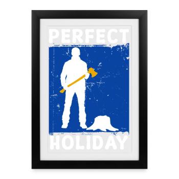 Hache déclaration bois bois bûcheron boiseries - Affiche encadrée (27 × 37 cm) - noir - Devant