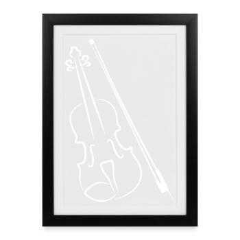 Archet de violon - Affiche encadrée (27 × 37 cm) - noir - Devant