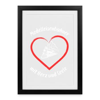 Modelleisenbahner - Gerahmtes Poster (27 × 37 cm) - Schwarz - Vorne