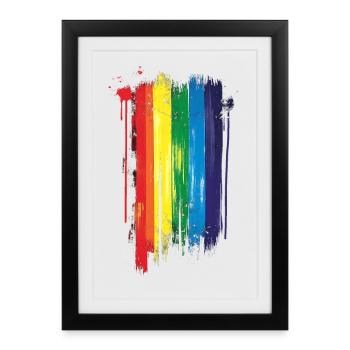 Subtle and Cool Dripping Pride Flag Rainbow Design - Framed poster (27 × 37 cm) - black - Front
