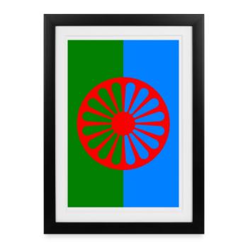 115552801 179234121 drapeau rom 2 - Affiche encadrée (27 × 37 cm) - noir - Devant