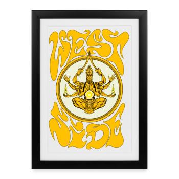 West side - Framed poster (27 × 37 cm) - black - Front