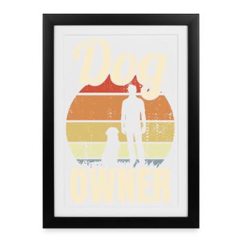 Propriétaire de chien - Affiche encadrée (27 × 37 cm) - noir - Devant