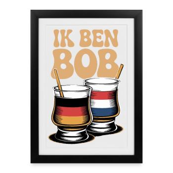 Je suis Bob Boisson de Noël Illustration - Affiche encadrée (27 × 37 cm) - noir - Devant