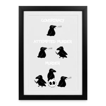 Complot - Tentative de meurtre - Meurtre - Affiche encadrée (27 × 37 cm) - noir - Devant