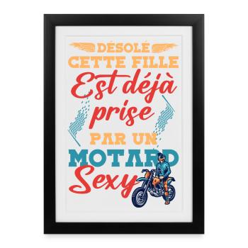 Cette fille est déjà prise par un motard sexy - Affiche encadrée (27 × 37 cm) - noir - Devant