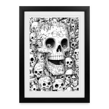 Skeleton shell in black and white - Framed poster (27 × 37 cm) - black - Front