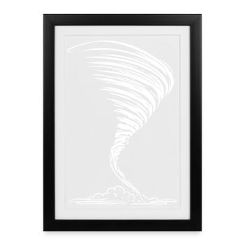 Tornado silhouette, dramatic and powerful - Framed poster (27 × 37 cm) - black - Front