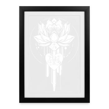 Cyberlotus White - Framed poster (27 × 37 cm) - black - Front