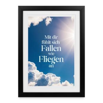 With You, Falling Feels Like Flying - Poster - Framed poster (27 × 37 cm) - black - Front