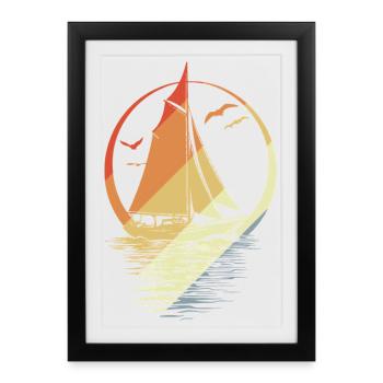Voile Look Vintage - Affiche encadrée (27 × 37 cm) - noir - Devant
