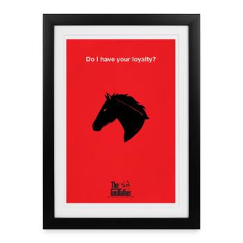 Der Pate Special Design Mit Spruch Und Pferd - Gerahmtes Poster (27 × 37 cm) - Schwarz - Vorne