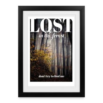 PERDU dans la forêt - Affiche encadrée (27 × 37 cm) - noir - Devant