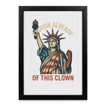 Assez déjà : Satire de la Liberté - Affiche encadrée (27 × 37 cm) - noir - Devant