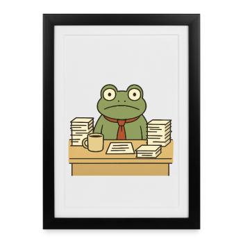 Grenouille d’affaires - Affiche encadrée (27 × 37 cm) - noir - Devant