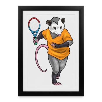 Possums Tennis Raquettes de tennis - Affiche encadrée (27 × 37 cm) - noir - Devant