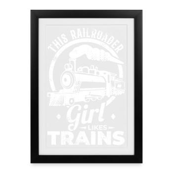 Cheminot - Affiche encadrée (27 × 37 cm) - noir - Devant