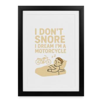 Motorcycles snoring - Framed poster (27 × 37 cm) - black - Front