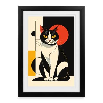 Avant-garde Cat R01 - Framed poster (27 × 37 cm) - black - Front