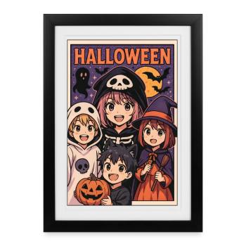 Halloween - Trick or Treat Kids - Framed poster (27 × 37 cm) - black - Front