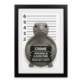 Turtle – Too fast for the territory - Framed poster (27 × 37 cm) - black - Front