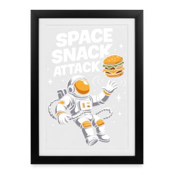 Conception spatiale du hamburger d'astronaute - Affiche encadrée (27 × 37 cm) - noir - Devant
