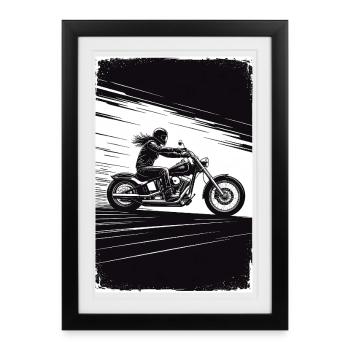Chopper_Biker_Artwork_Collection_R02 - Affiche encadrée (27 × 37 cm) - noir - Devant