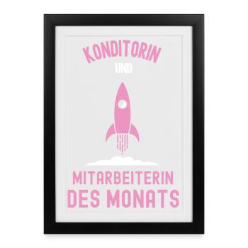 Meilleur employé pâtissier du mois - Affiche encadrée (27 × 37 cm) - noir - Devant