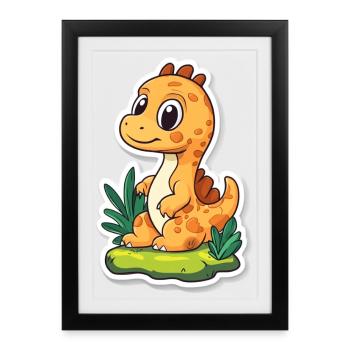 Dinosaure - Affiche encadrée (27 × 37 cm) - noir - Devant
