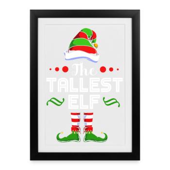 Elfe Elf Cadeau de Noël - Affiche encadrée (27 × 37 cm) - noir - Devant