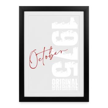 50ème Anniversaire Original Octobre Millésime 1975 - Affiche encadrée (27 × 37 cm) - noir - Devant