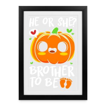 Sexe Révéler Halloween Babyshower - Affiche encadrée (27 × 37 cm) - noir - Devant